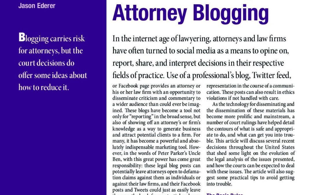 Jason Ederer- The Evolution of Legal and Ethical Claims