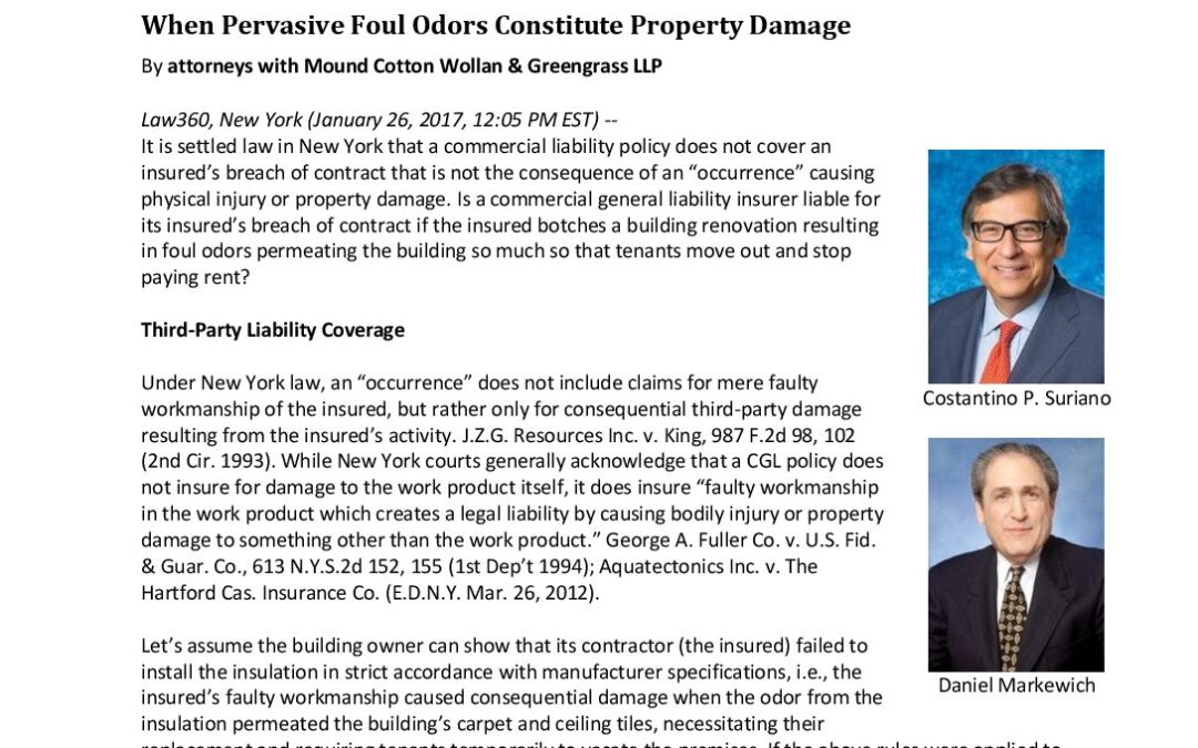 When Pervasive Foul Odors Constitute Property Damage_2